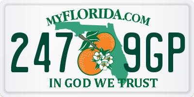 FL license plate 2479GP