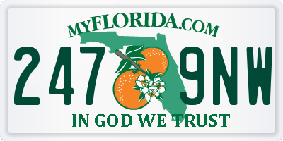FL license plate 2479NW
