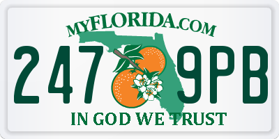 FL license plate 2479PB