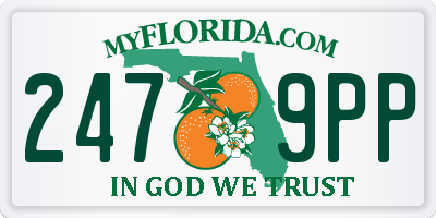 FL license plate 2479PP