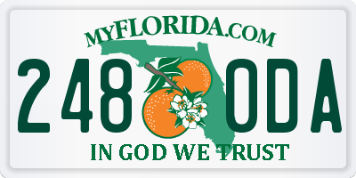 FL license plate 2480DA