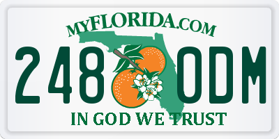 FL license plate 2480DM