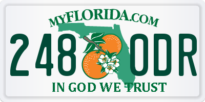 FL license plate 2480DR