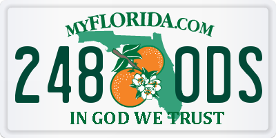 FL license plate 2480DS