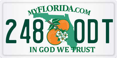 FL license plate 2480DT