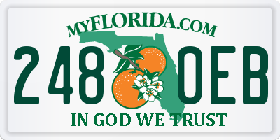 FL license plate 2480EB