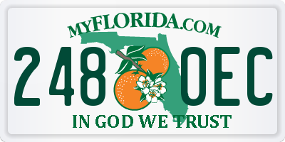 FL license plate 2480EC