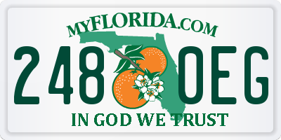 FL license plate 2480EG