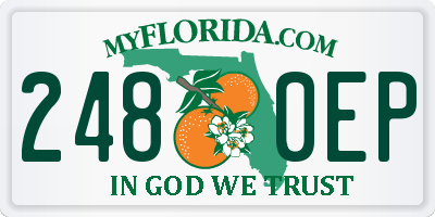FL license plate 2480EP