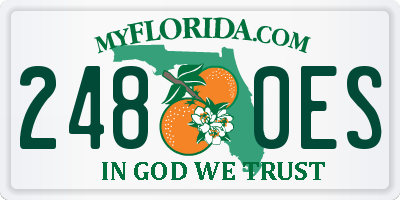 FL license plate 2480ES