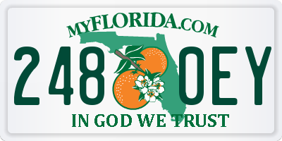 FL license plate 2480EY