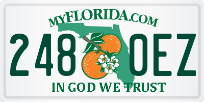 FL license plate 2480EZ