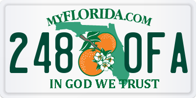 FL license plate 2480FA