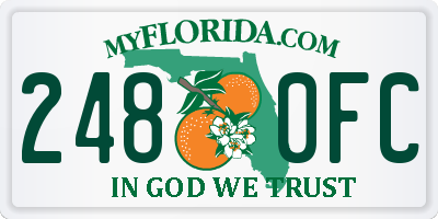 FL license plate 2480FC