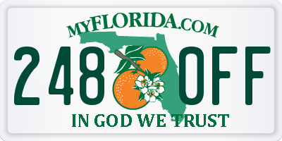 FL license plate 2480FF