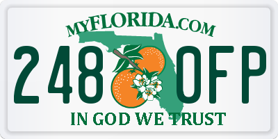 FL license plate 2480FP