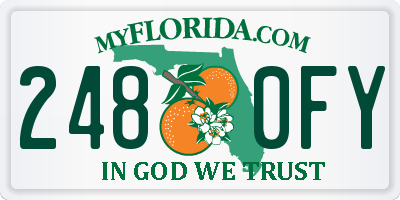 FL license plate 2480FY