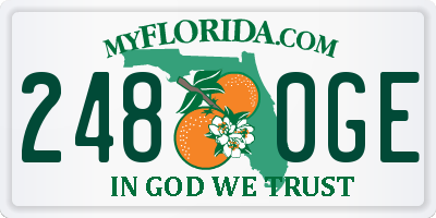 FL license plate 2480GE