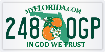 FL license plate 2480GP