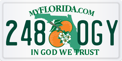 FL license plate 2480GY