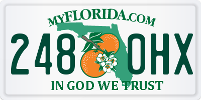 FL license plate 2480HX