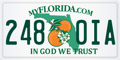 FL license plate 2480IA