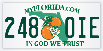 FL license plate 2480IE