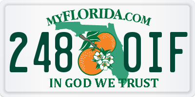 FL license plate 2480IF