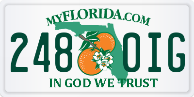 FL license plate 2480IG