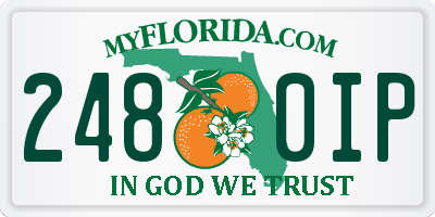 FL license plate 2480IP