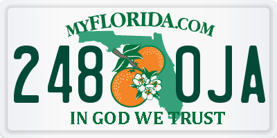 FL license plate 2480JA