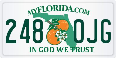 FL license plate 2480JG