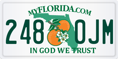 FL license plate 2480JM