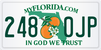 FL license plate 2480JP