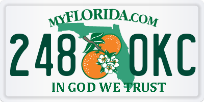 FL license plate 2480KC