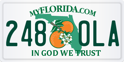 FL license plate 2480LA