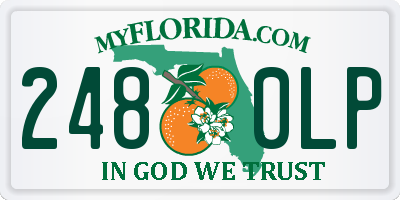FL license plate 2480LP