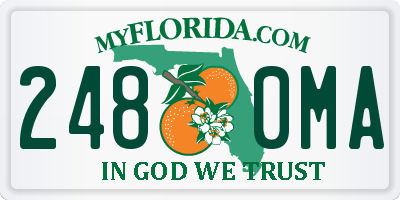 FL license plate 2480MA