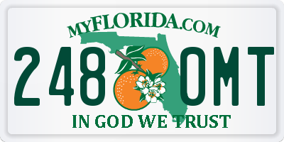 FL license plate 2480MT