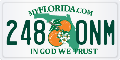 FL license plate 2480NM