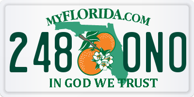 FL license plate 2480NO