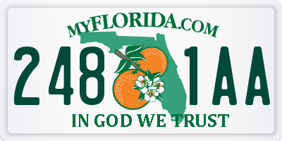 FL license plate 2481AA