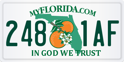 FL license plate 2481AF