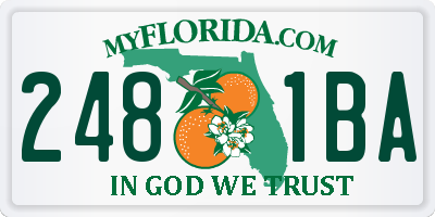FL license plate 2481BA