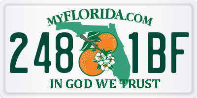 FL license plate 2481BF