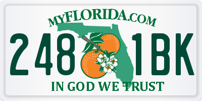 FL license plate 2481BK