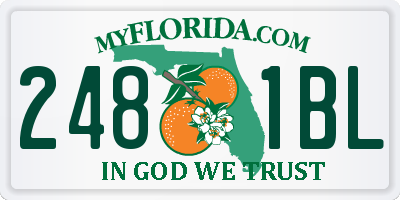 FL license plate 2481BL