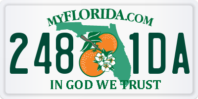 FL license plate 2481DA