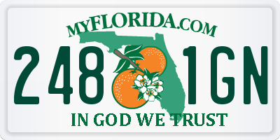 FL license plate 2481GN