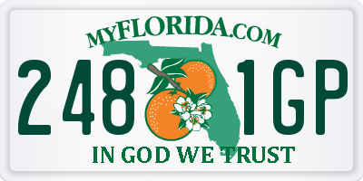 FL license plate 2481GP